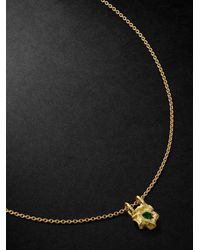Elhanati - Collana in oro e pendente a forma di roccia con smeraldo - Lyst