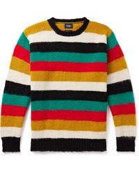 Drake's - Striped Brushed-wool Sweater - Lyst