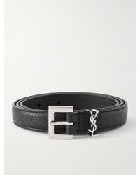 Saint Laurent - 2Cm Full-Grain Leather Belt - Lyst