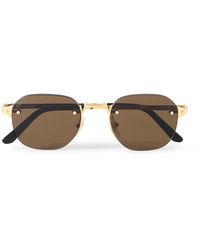 Cartier - Santos De Cartier Rimless Oval-Frame-Tone Sunglasses - Lyst