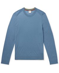 Paul Smith - Slim-fit Logo-embroidered Merino Wool Sweater - Lyst