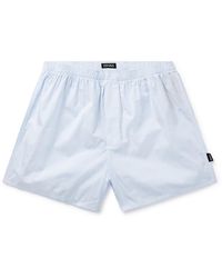 Zegna - Pinstriped Cotton-poplin Boxer Shorts - Lyst