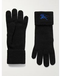 Burberry - Logo-embroidered Cashmere-blend Gloves - Lyst