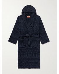 Missoni - Chalk Striped Cotton-Terry Jacquard Hooded Robe - Lyst