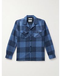 Nudie Jeans - Overshirt in misto lana a quadri con colletto aperto Vincent - Lyst