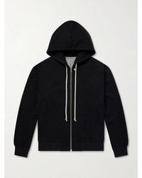 Rick Owens - Washed Wool And Cotton-Blend Zip-Up Hoodie - Lyst