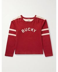 Bode - Appliquéd Striped Cotton-jersey Sweatshirt - Lyst