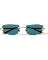 Cartier - Panthère De Cartier Rimless Rectangle-Frame-Tone Sunglasses - Lyst
