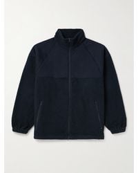 Beams Plus - Mil Panelled Cotton-jersey And Fleece Zip-up Jacket - Lyst