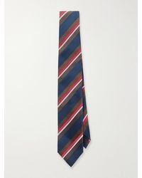Drake's - 7Cm Striped Silk And Cotton-Blend Tie - Lyst