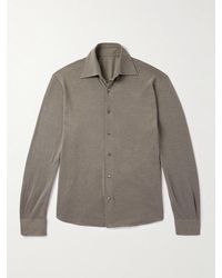 STÒFFA - Cotton And Silk-Blend Piqué Shirt - Lyst