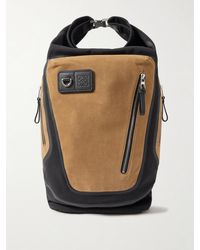 Loewe - Flex Logo-Embossed Suede And Canvas Backpack - Lyst