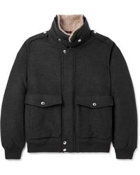 Brunello Cucinelli - Shearling-Trimmed Cashmere Bomber Jacket - Lyst