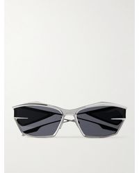 Givenchy - Giv Cut silberfarbene Sonnenbrille mit Cat-Eye-Rahmen - Lyst