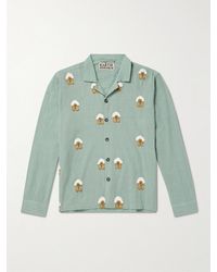Kartik Research - Camp-Collar Embellished Embroidered Cotton Shirt - Lyst