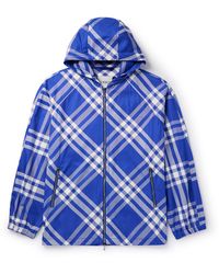 Burberry - Checked Nylon-twill Hooded Jacket - Lyst