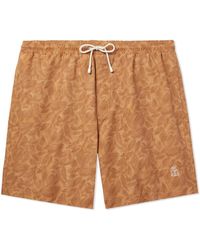 Brunello Cucinelli - Straight-leg Mid-length Printed Swim Shorts - Lyst