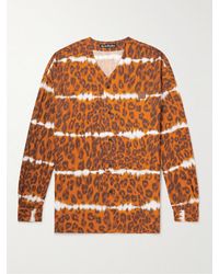 Acne Studios - Sandit Leopard-Print Herringbone Organic Cotton-Blend Shirt - Lyst