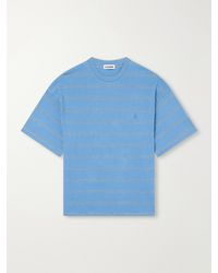 Jil Sander - Logo-embroidered Striped Cotton-jersey T-shirt - Lyst