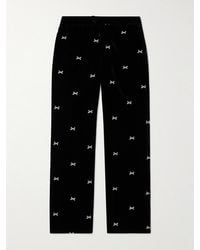 WTAPS - Straight-Leg Embroidered Velour Trousers - Lyst