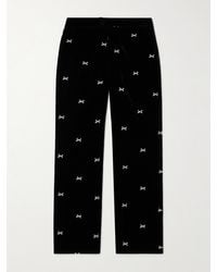 WTAPS - Straight-Leg Embroidered Velour Trousers - Lyst