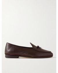 Rubinacci - Marphy Suede-trimmed Full-grain Leather Tasselled Loafers - Lyst