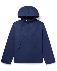 Drake's - Surf Waxed-cotton Half-zip Hooded Jacket - Lyst