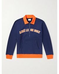 Aimé Leon Dore - Logo-Embroidered Cotton-Jersey Half-Zip Sweatshirt - Lyst