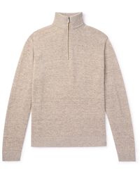 Massimo Alba - Seth Linen And Cashmere-blend Half-zip Sweater - Lyst