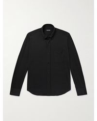 Tom Ford - Button-Down Collar Silk And Cotton-Blend Shirt - Lyst