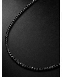 SHAY - Tenniskette aus geschwärztem 18 Karat Gold mit Diamanten - Lyst