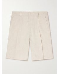 NN07 - Kay 1454 Straight-Leg Pleated Linen Shorts - Lyst