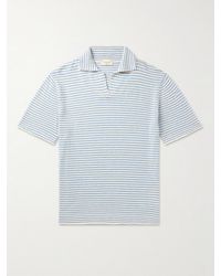 Altea - Slim-Fit Striped Cotton-Blend Terry Polo Shirt - Lyst