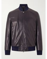 Brioni - Draped Leather Bomber Jacket - Lyst