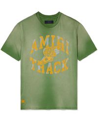 Amiri - Track Logo-flocked Cotton-jersey T-shirt - Lyst