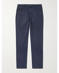 James Purdey & Sons - Slim-Fit Straight-Leg Cotton-Blend Twill Trousers - Lyst