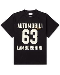Rhude - Lamborghini Logo-embroidered Printed Cotton-jersey T-shirt - Lyst
