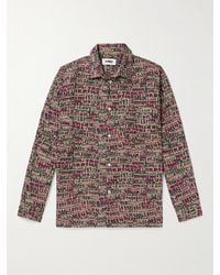 YMC - Mitchum Printed Cotton-blend Seersucker Shirt - Lyst