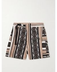 Sacai - Straight-Leg Belted Cotton-Jacquard Shorts - Lyst