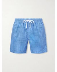 Fedeli - Madeira Straight-leg Mid-length Printed Swim Shorts - Lyst