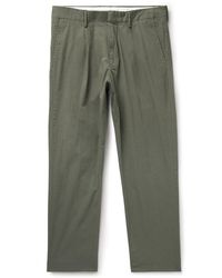 NN07 - Bill 1449 Slim-fit Pleated Organic Cotton-blend Ripstop Trousers - Lyst