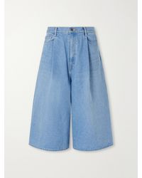 Kapital - Wide-Leg Pleated Denim Shorts - Lyst