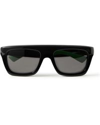 Bottega Veneta - Square-frame Rubber-trimmed Acetate Sunglasses - Lyst