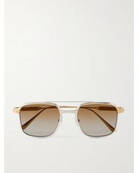 Cartier - Santos Aviator-Style And-Tone Titanium Sunglasses - Lyst