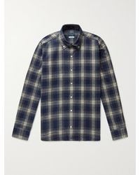 Peter Millar - Button-Down Collar Checked Cotton-Flannel Shirt - Lyst
