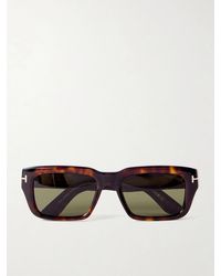 Tom Ford - Icon Rectangular-frame Tortoiseshell Acetate Sunglasses - Lyst