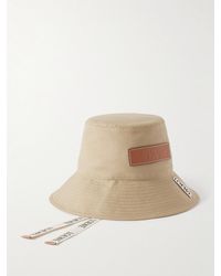 Loewe - Paula's Ibiza Logo-appliquèd Cotton-canvas Bucket Hat - Lyst