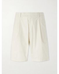 Boglioli - Straight-Leg Pleated Cotton-Blend Poplin Shorts - Lyst