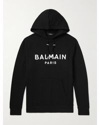 Balmain - Logo-print Stretch-cotton Jersey Hoodie - Lyst