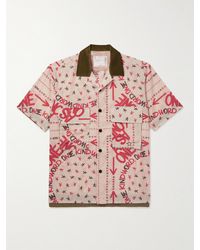 Sacai - Eric Haze Velvet-trimmed Printed Poplin Shirt - Lyst